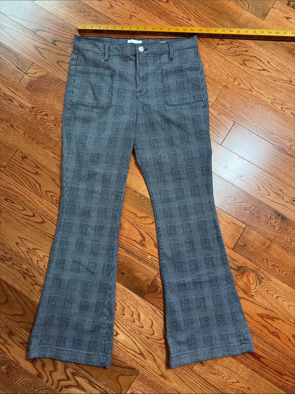 Frame Le Bardot Flare Plaid pants